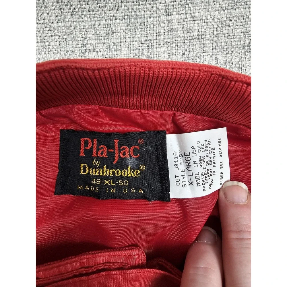 Vintage Dunbrooke Jacket Mens XL Red Satin Bomber Sparkle City Rod Run 80s 1989